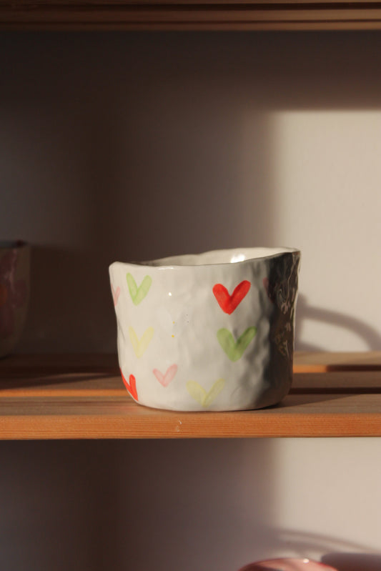 Handmade hearts mug